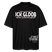 schwarzes Oversize Bio T-Shirt mit „Ick gloob, meen Schwein pfeift!“-Aufdruck und Schweinezeichnung – Statement im Berlin-Style.