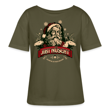 JIBT NÜSCHT zu Weihnachten-Rundhals Frauen Bio-T-Shirt - Khaki