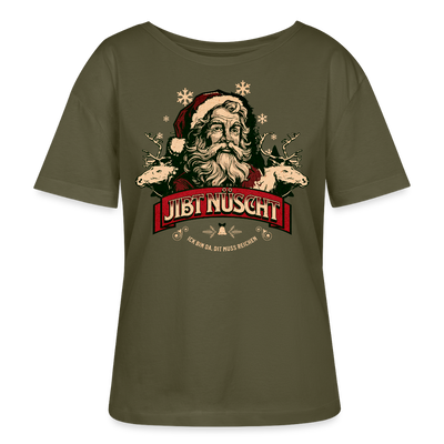 JIBT NÜSCHT zu Weihnachten-Rundhals Frauen Bio-T-Shirt - Khaki