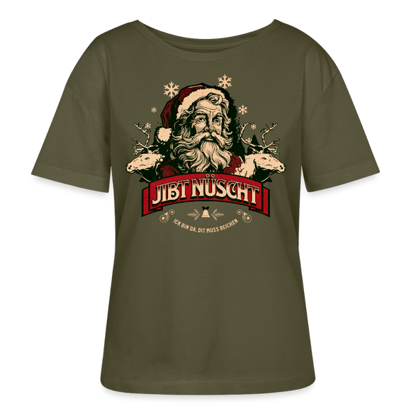 JIBT NÜSCHT zu Weihnachten-Rundhals Frauen Bio-T-Shirt - Khaki