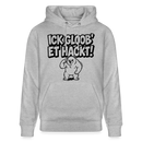 Berliner Spruch-ICK GLOOB ET HACKT!-Unisex Bio-Hoodie - Grau meliert