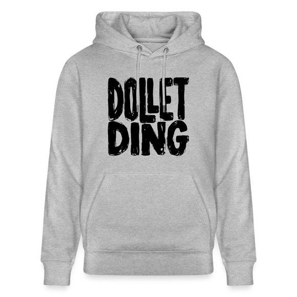 DOLLET DING-Berliner Spruch-Unisex Bio-Hoodie - Grau meliert