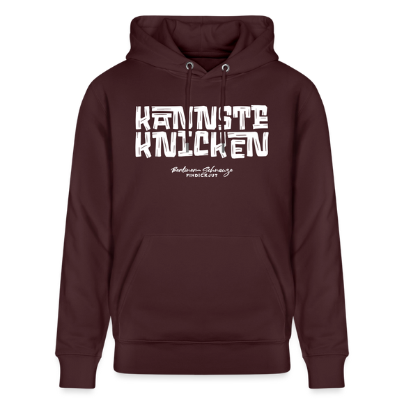 Berliner Schnauze - KANNSTE KNICKEN-Unisex Bio-Hoodie - Maroon
