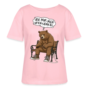 Berliner Bär Shirt-JEH MIR NICH UFFN SENKEL-Rundhals Frauen Bio-T-Shirt - Hellrosa