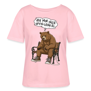 Berliner Bär Shirt-JEH MIR NICH UFFN SENKEL-Rundhals Frauen Bio-T-Shirt - Hellrosa