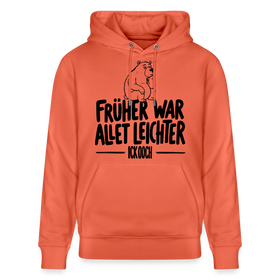 Berliner Spruch-FRÜHER WAR ALLET LEICHTERUnisex Bio-Hoodie - Hellrot
