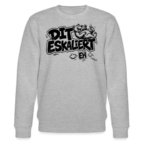 DIT ESKALIERT EH-Unisex Bio-Sweatshirt mit Berliner Schnauze - Grau meliert