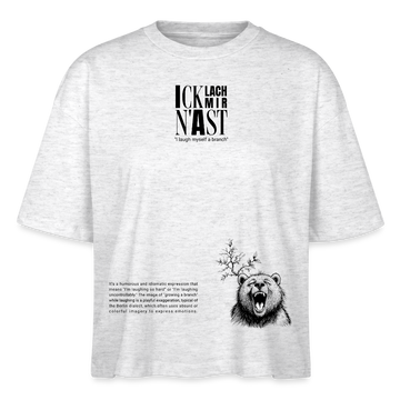 ICK LACH MIR N AST-Frauen Boxy Bio-T-Shirt - Weiß meliert