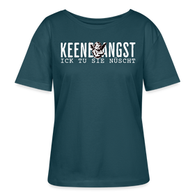 KEENE ANGST ICK TU SIE NÜSCHT-Rundhals Frauen Bio-T-Shirt II - Dunkles Petrol