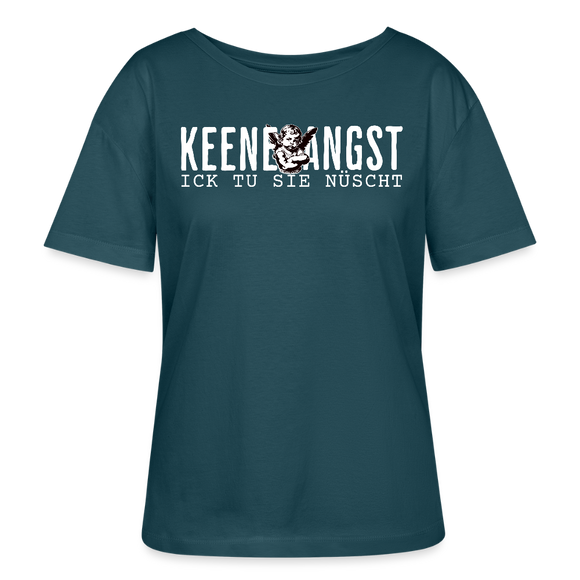 KEENE ANGST ICK TU SIE NÜSCHT-Rundhals Frauen Bio-T-Shirt II - Dunkles Petrol