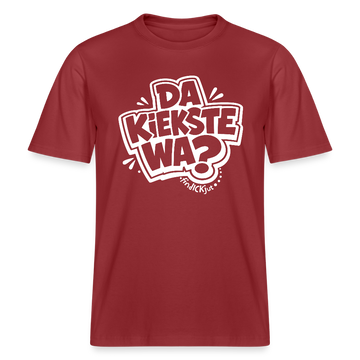 Berlin Shirt mit Spruch-DA KIEKSTE WA- RELAXED FIT Unisex Bio T-Shirt - Erdrot