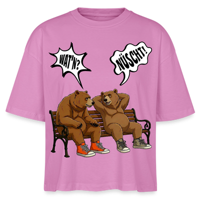 Berliner Bären Shirt mit Berliner Schnauze-WATN? NÜSCHT!-Frauen Boxy Bio-T-Shirt - Pink