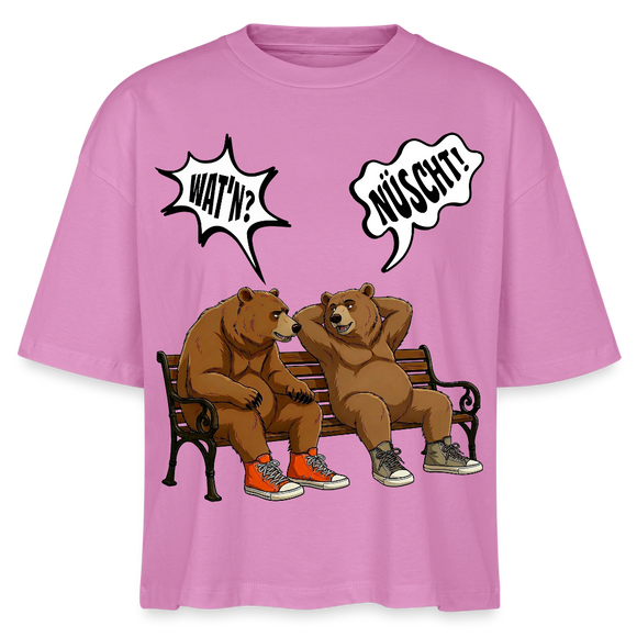 Berliner Bären Shirt mit Berliner Schnauze-WATN? NÜSCHT!-Frauen Boxy Bio-T-Shirt - Pink