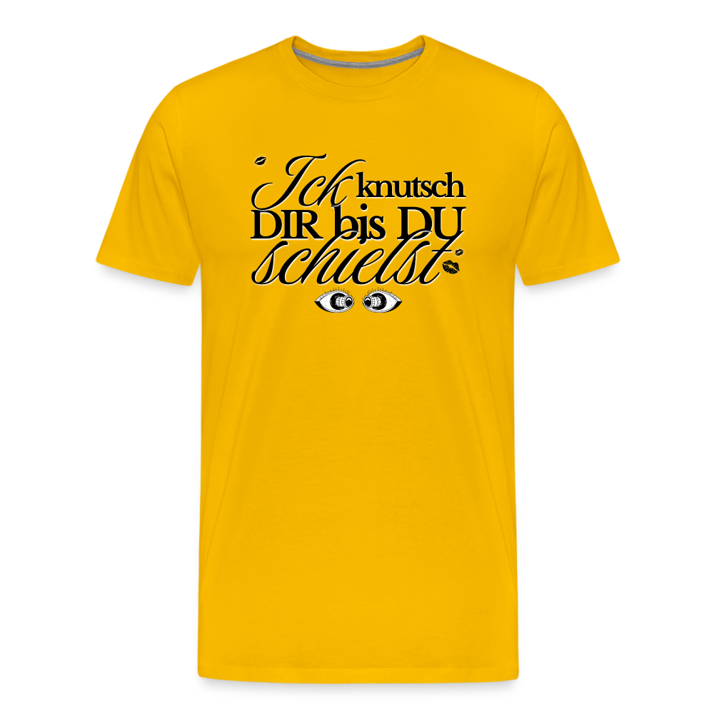 ICK KNUTSCH DIR - Männer Premium T-Shirt - Sonnengelb