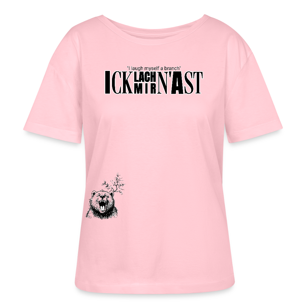 ICK LACH MIR N AST-Rundhals Frauen Bio-T-Shirt - Hellrosa