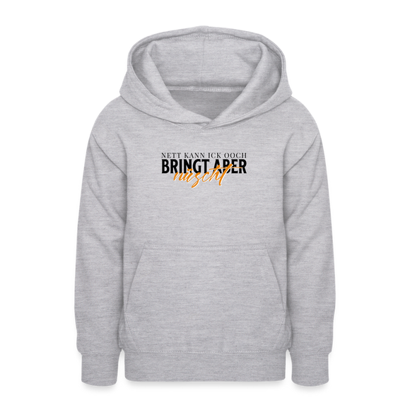 NETT KANN ICK OOCH - Teenager Hoodie - Hellgrau meliert