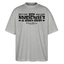 Berliner Spruch-NICH ANJESCHISSN- Oversized Unisex Bio T-Shirt - Grau meliert