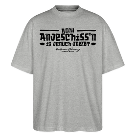 Berliner Spruch-NICH ANJESCHISSN- Oversized Unisex Bio T-Shirt - Grau meliert