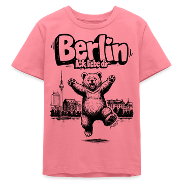 Berlin Souvenir-Bio Teenager T-Shirt-BERLIN ICK LIEBE DIR - Pink 