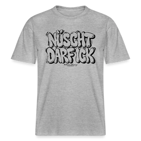 Berlin Shirt-NÜSCHT DARF ICK-RELAXED FIT Unisex Organic T-Shirt - Grau meliert