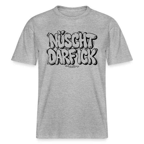 Berlin Shirt-NÜSCHT DARF ICK-RELAXED FIT Unisex Organic T-Shirt - Grau meliert