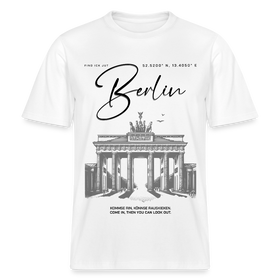 BERLIN Souvenir-Relaxed Fit Unisex Bio-T-Shirt - Weiß