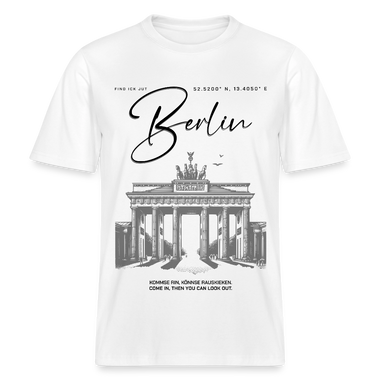 BERLIN Souvenir-Relaxed Fit Unisex Bio-T-Shirt - Weiß