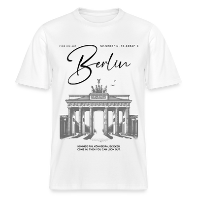 BERLIN Souvenir-Relaxed Fit Unisex Bio-T-Shirt - Weiß