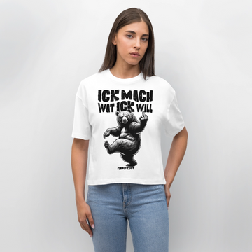 ICK MACH WAT ICK WILL-Frauen Boxy Bio-T-Shirt II - Weiß