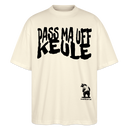 PASS MA UFF KEULE - Unisex Oversize Bio-T-Shirt BLASTER - Weißgrau
