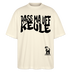 PASS MA UFF KEULE - Unisex Oversize Bio-T-Shirt BLASTER - Weißgrau