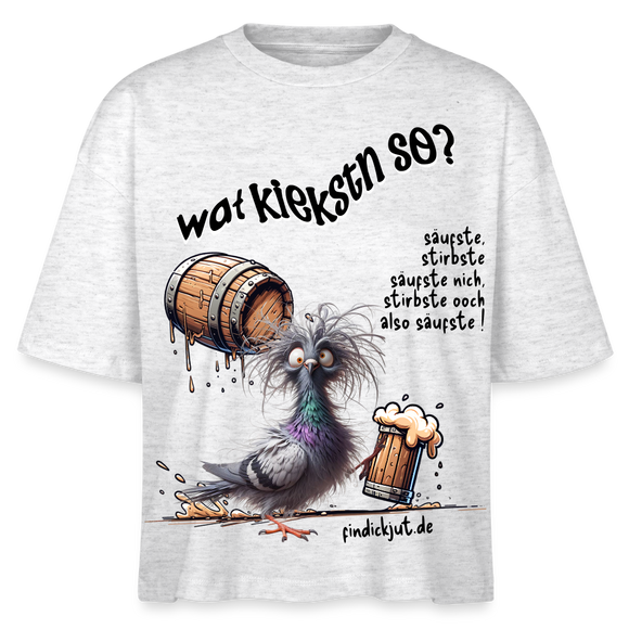 WAT KIEKSTN SO? - Frauen Boxy Bio-T-Shirt - Weiß meliert