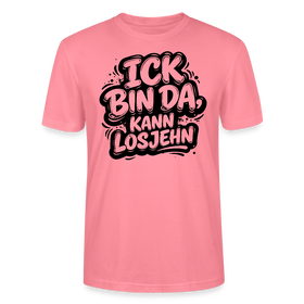 Berlin Shirt-Unisex Bio T-Shirt-ICK BIN DA, KANN LOSJEHN - Pink 