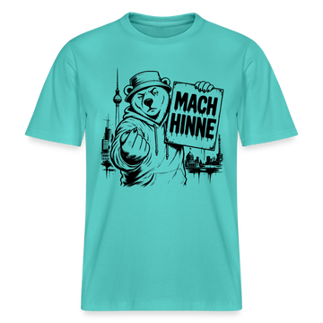 Berlin Souvenir mit Berliner Schnauze-MACH HINNE- RELAXED FIT Unisex Organic T-Shirt - Poolblau