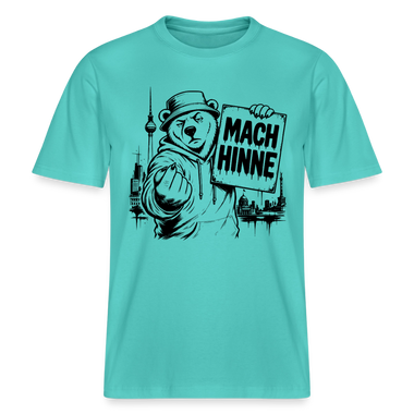 Berlin Souvenir mit Berliner Schnauze-MACH HINNE- RELAXED FIT Unisex Organic T-Shirt - Poolblau