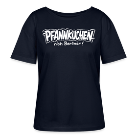 Berlin Shirt-PFANNKUCHEN nich Berliner-Rundhals Frauen Bio-T-Shirt - Navy