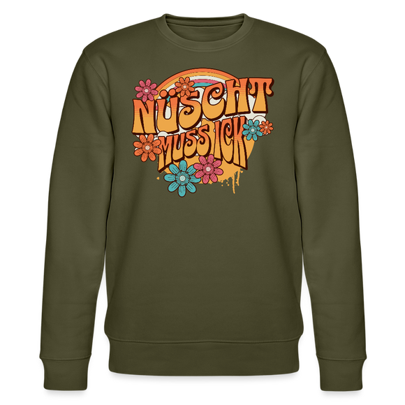 BERLINER RETRO-NÜSCHT MUSS ICK-Unisex Bio-Sweatshirt - Khaki