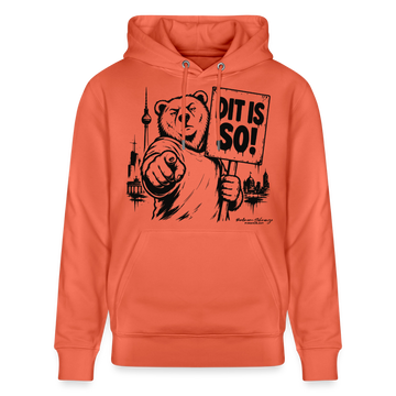 Berlin Souvenir Hoodie -DIT IS SO! – Unisex Bio-Hoodie mit Berliner Bär - Hellrot