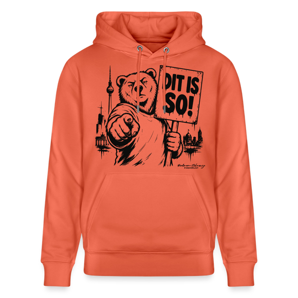 Berlin Souvenir Hoodie -DIT IS SO! – Unisex Bio-Hoodie mit Berliner Bär - Hellrot