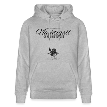 NACHTIGALL ICK HÖR DIR TRAPSEN-Unisex Bio-Hoodie - Grau meliert