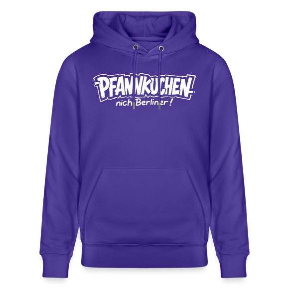 Berliner Spruch-PFANNKUCHEN NICH BERLINER-Unisex Bio-Hoodie - Purple Love 