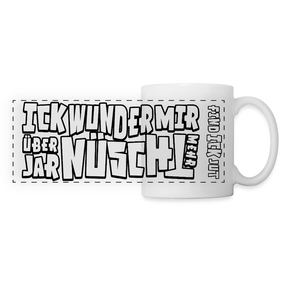 Berliner Spruch-ICK WUNDER MIR-Panoramatasse - Weiß