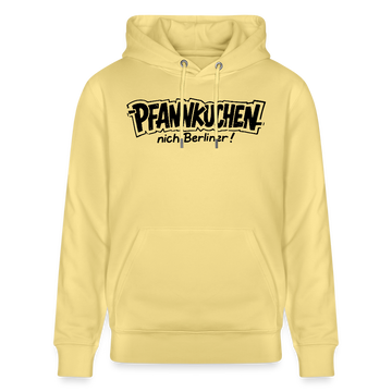 Berliner Spruch-PFANNKUCHEN, nich Berliner!-Unisex Bio-Hoodie - Gelb Viva 