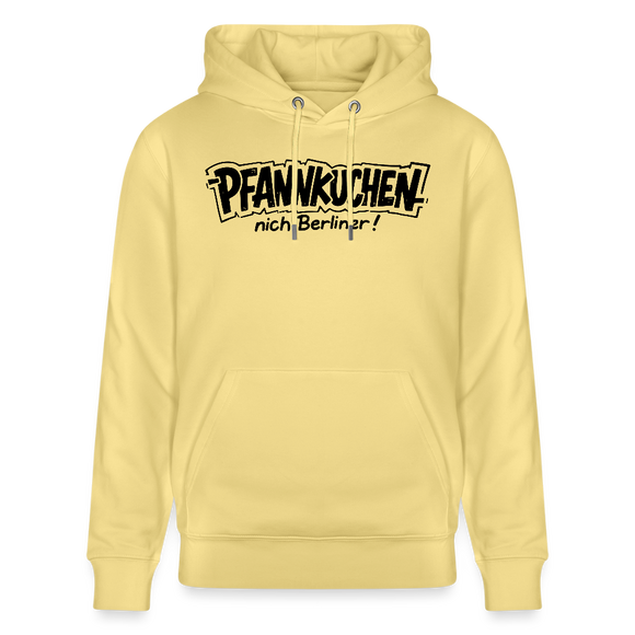 Berliner Spruch-PFANNKUCHEN, nich Berliner!-Unisex Bio-Hoodie - Gelb Viva 
