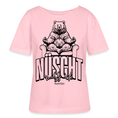 Berlin Shirt-NÜSCHT MUSS ICK-Rundhals Frauen Bio-T-Shirt - Hellrosa