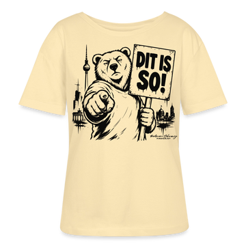 Berlin Souvenir T-Shirt-DIT IS SO!-Relaxed Rundhals Frauen Bio-T-Shirt - Creme