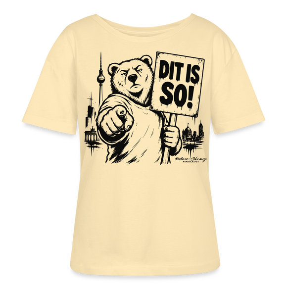 Berlin Souvenir T-Shirt-DIT IS SO!-Relaxed Rundhals Frauen Bio-T-Shirt - Creme