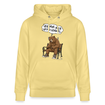 Berliner Bär mit Berliner Schnauze-JEH MIR NICH UFFN SENKEL-Unisex Bio-Hoodie - Gelb Viva 