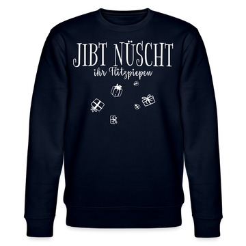 JIBT NÜSCHT zu Weihnachten in Berlin-Unisex Bio-Sweatshirt - Navy