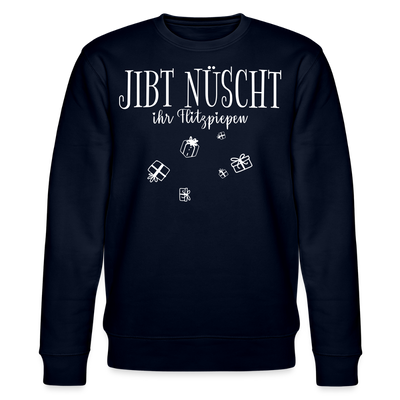 JIBT NÜSCHT zu Weihnachten in Berlin-Unisex Bio-Sweatshirt - Navy